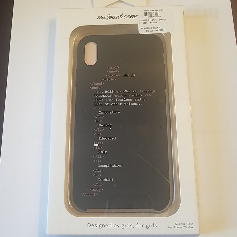 My SOCIAL CANVAS GIRL CODE Case for iPhone Xs Max